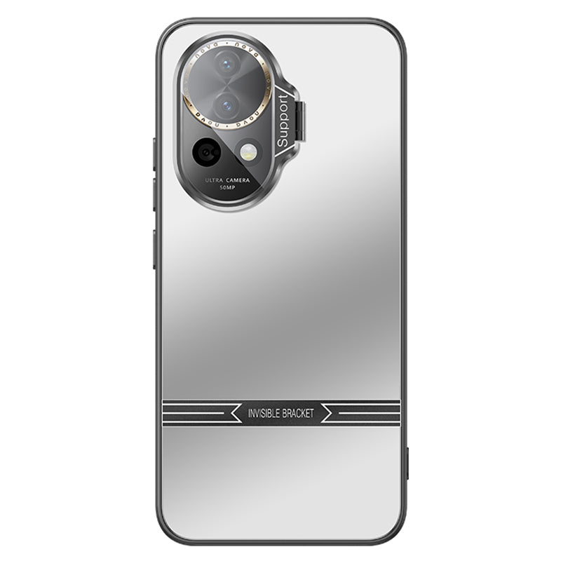 Kickstand Phone Case for Huawei nova 12 5G Matte PC+TPU Shell with Tempered Glass Lens Cover Kickstand Phone Case for Huawei nova 12 5G Matte PC+TPU Shell with Tempered Glass Lens Cover